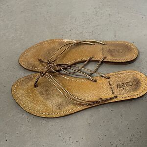 J. Crew Leather Double Strap Sandals